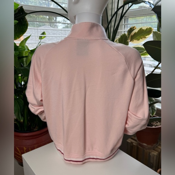 Nike Pink & White Cropped Quarter Zip Sweatshirt - Picture 5 of 9